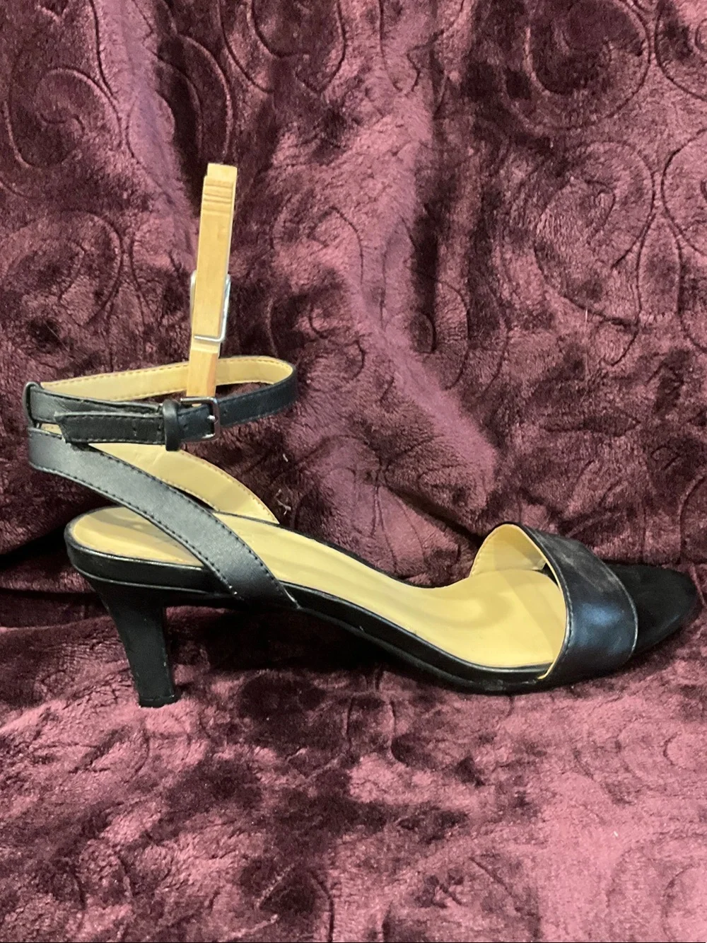 Naturalizer Black Open-Toe Ankle-Strap Heels - Picture 2 of 8